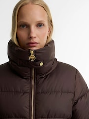 Barbour International Brown Longline Cyrus Puffer Jacket - Image 4 of 5