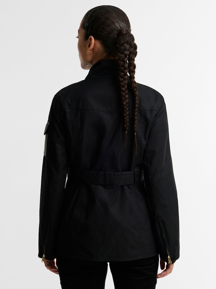 Barbour International Black Heritage Wax Jacket - Image 2 of 8