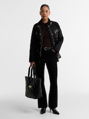 Barbour International Black Heritage Wax Jacket - Image 4 of 8