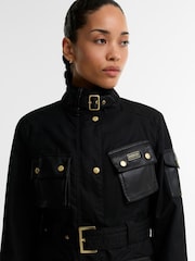 Barbour International Black Heritage Wax Jacket - Image 5 of 8