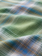 Green Check Embroidered Pocket Cropped Flannel Shirt - Image 3 of 3