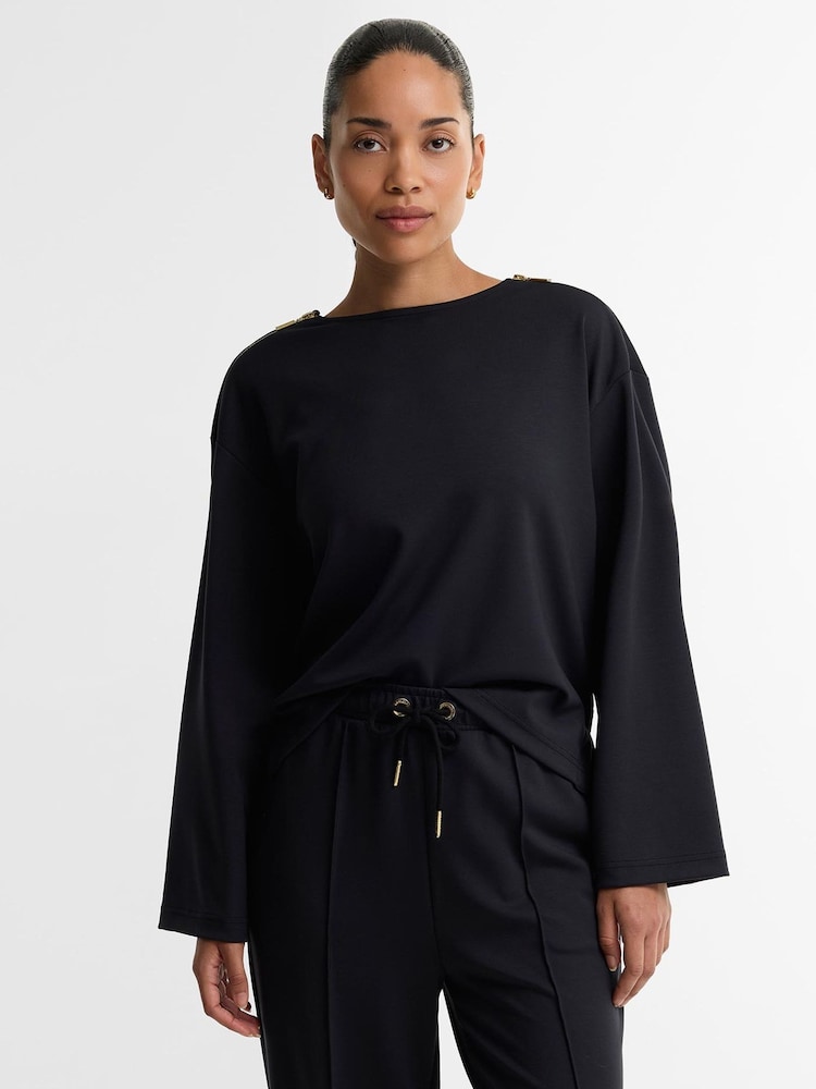 Barbour International Black Kenna Sweatshirt - Image 1 of 6