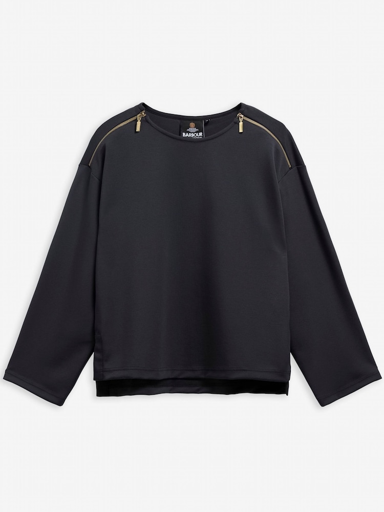 Barbour International Black Kenna Sweatshirt - Image 6 of 6