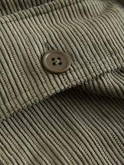 Verde caqui - Soft Corduroy Funnel Overhead Shacket - Imagen 8 de 8