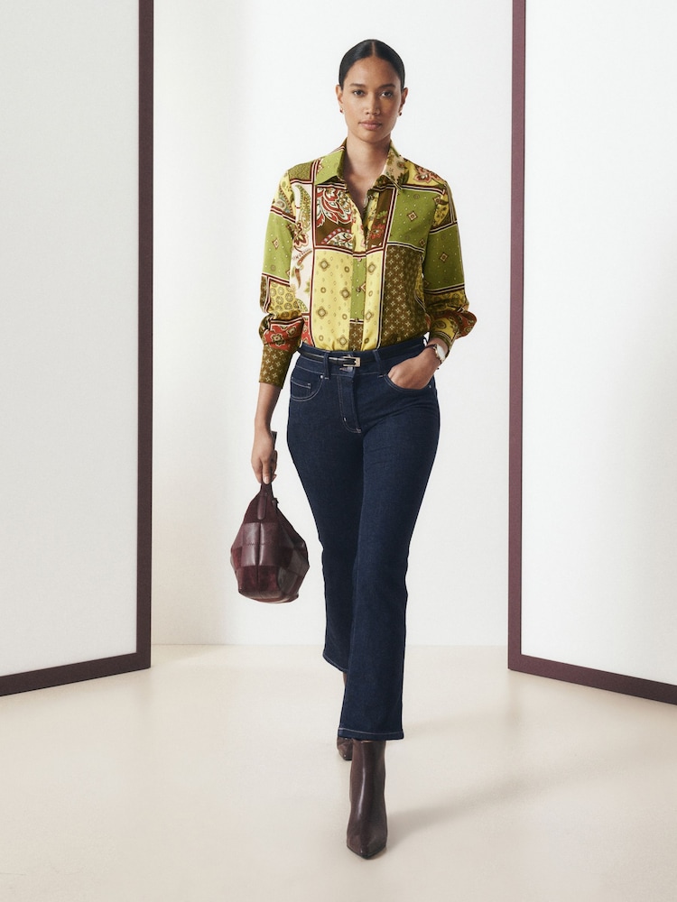 Multicoloured Scarf Print Long Sleeve Shirt - Image 2 of 8 Multicoloured Scarf Print Long Sleeve Shirt - Image 2 of 8