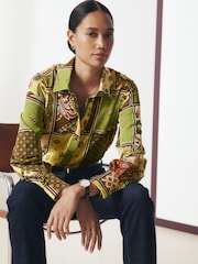 Multicoloured Scarf Print Long Sleeve Shirt - Image 3 of 8