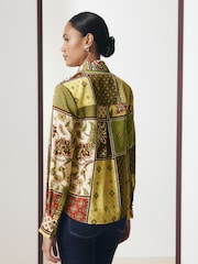 Multicoloured Scarf Print Long Sleeve Shirt - Image 4 of 8