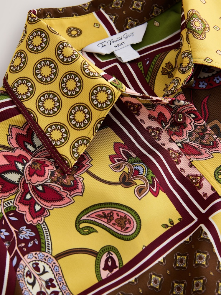 Multicoloured Scarf Print Long Sleeve Shirt - Image 8 of 8 Multicoloured Scarf Print Long Sleeve Shirt - Image 8 of 8