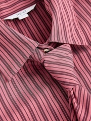 Borgonha/Cor-de-rosa Listrado - Camisa de manga comprida com gravata removível - Imagem 6 de 7