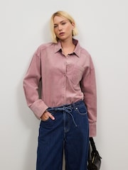 Rose Pink Washed Corduroy Shirt - Image 3 of 7