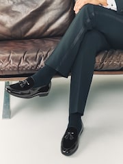 Black Patent & Velvet Loafer - Image 1 of 7
