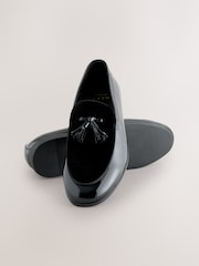 Black Patent & Velvet Loafer - Image 5 of 7