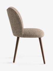 Set of 2 Tailored Boucle Weave Dark Natural Very Dark Wood Nomad Dining Chairs - Image 6 of 8