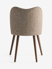 Set of 2 Tailored Boucle Weave Dark Natural Very Dark Wood Nomad Dining Chairs - Image 7 of 8