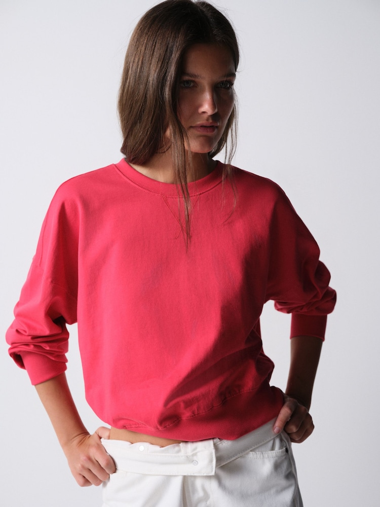 The Set 3 Pack Boxy Crew Sweatshirts Red/Green/Cream - Image 1 of 10