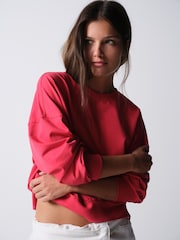 The Set 3 Pack Boxy Crew Sweatshirts Red/Green/Cream - Image 3 of 10
