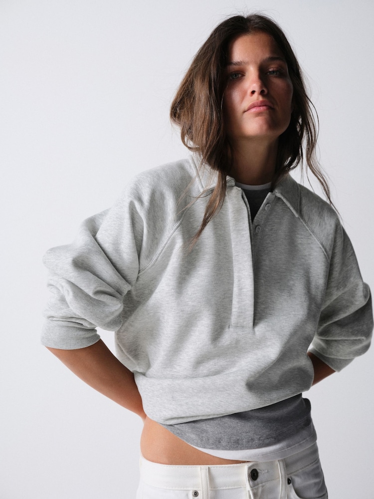 The Set 2 Pack Rugby Sweatshirts Berry Pink/Grey Marl - Image 1 of 11