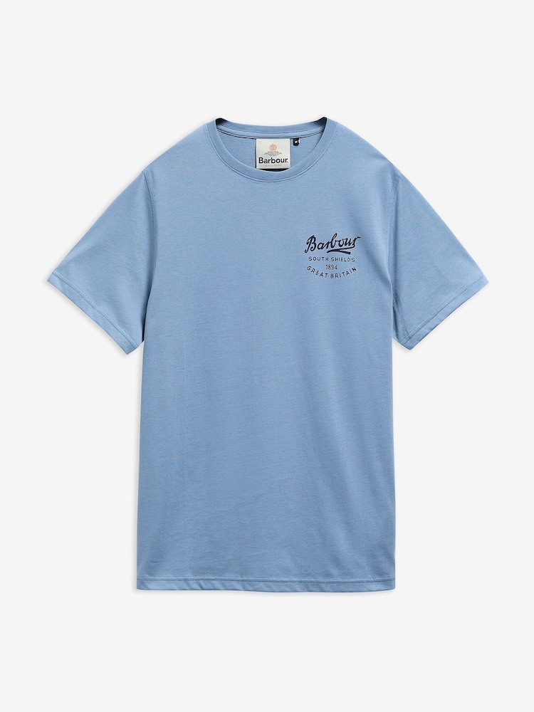 Barbour® Blue Script Graphic T-Shirt - Image 5 of 5