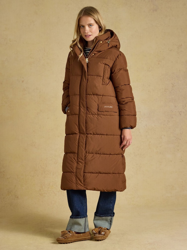 Matchday Toffee Brown Longline Oversized Showerproof Coat - Image 1 of 10