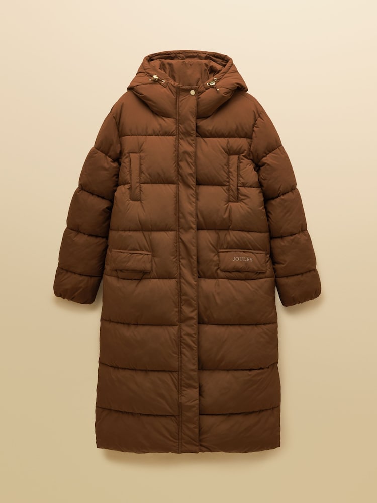 Matchday Toffee Brown Longline Oversized Showerproof Coat - Image 10 of 10