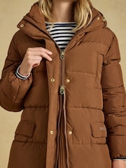 Matchday Toffee Brown Longline Oversized Showerproof Coat - Image 5 of 10
