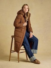 Matchday Toffee Brown Longline Oversized Showerproof Coat - Image 6 of 10