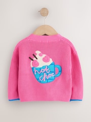Pink Hot Chocolate V-Neck Cardigan (3mths-7yrs) - Image 2 of 4