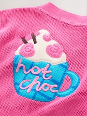 Pink Hot Chocolate V-Neck Cardigan (3mths-7yrs) - Image 4 of 4