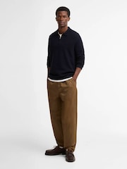 Barbour® Blue Bearsted Knitted Zip Jumper - Image 3 of 5