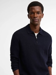 Barbour® Blue Bearsted Knitted Zip Jumper - Image 4 of 5