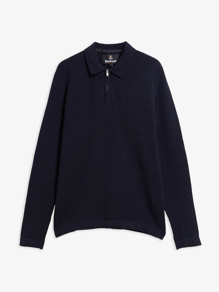 Barbour® Blue Bearsted Knitted Zip Jumper - Image 5 of 5 Barbour® Blue Bearsted Knitted Zip Jumper - Image 5 of 5
