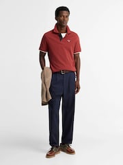 Barbour® Brown Short Sleeve Pique Polo Shirt - Image 3 of 5