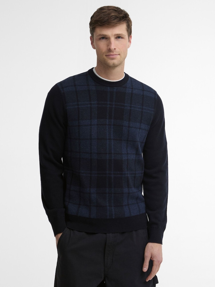 Blau - Barbour® Mineral Tartan Crew Neck Jumper - Bild 1 von 5 Blau - Barbour® Mineral Tartan Crew Neck Jumper - Bild 1 von 5