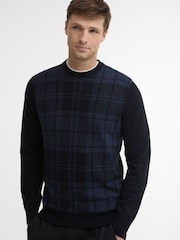 Blau - Barbour® Mineral Tartan Crew Neck Jumper - Bild 4 von 5
