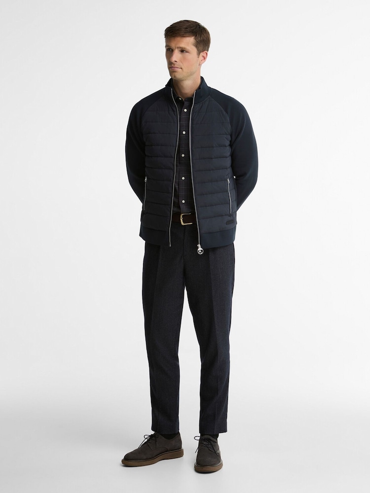 Barbour® Blue Thornton Quilted Zip Through Sweat Top - Image 2 of 6 Barbour® Blue Thornton Quilted Zip Through Sweat Top - Image 2 of 6