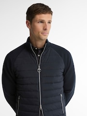 Barbour® Blue Thornton Quilted Zip Through Sweat Top - Image 4 of 6