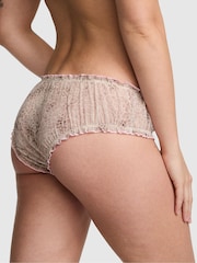 Victoria's Secret Pink Natural Leopard Brown Print Cheeky Mesh Knickers - Image 2 of 2