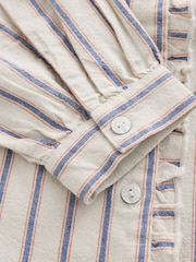 Ecru Piecrust Ruffle Floral Embroidered Blouse - Image 2 of 3