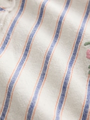 Ecru Piecrust Ruffle Floral Embroidered Blouse - Image 3 of 3