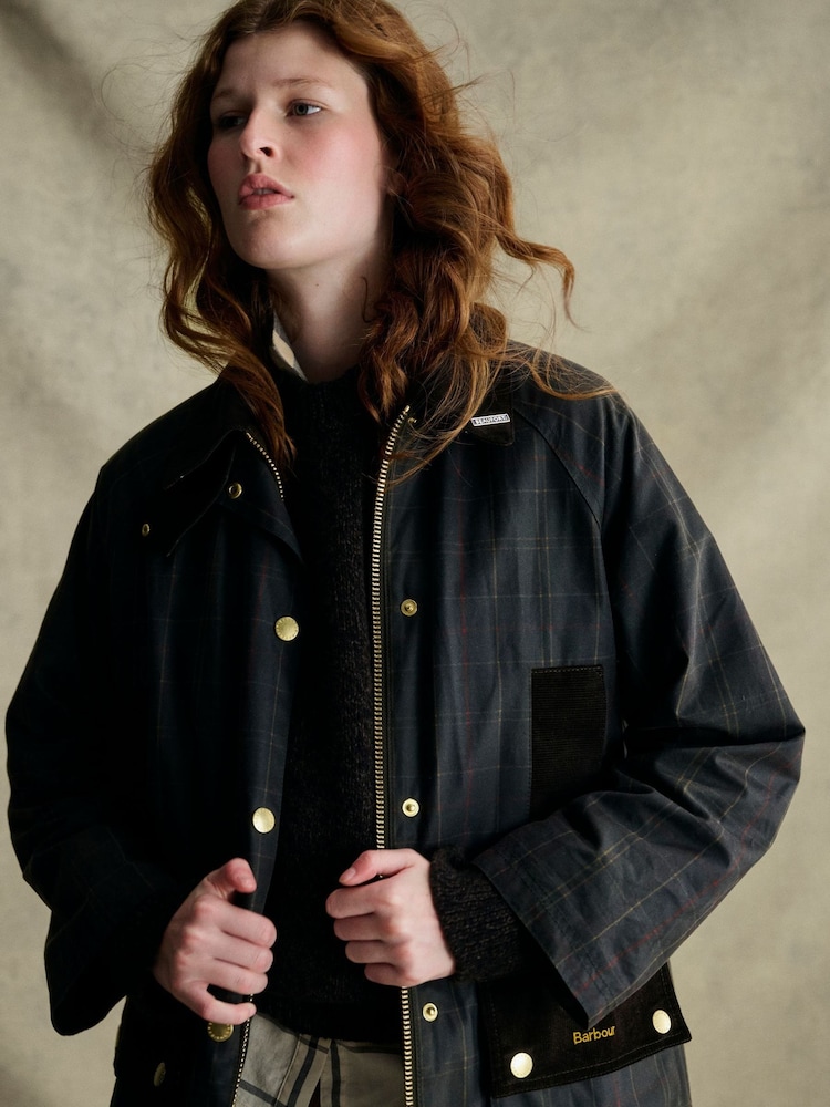 Barbour® Blue Checked Rotsea Waterproof Jacket - Image 2 of 4