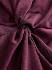 Wine Textured Satin Short Sleeve Twist Front Top - Image 7 of 7