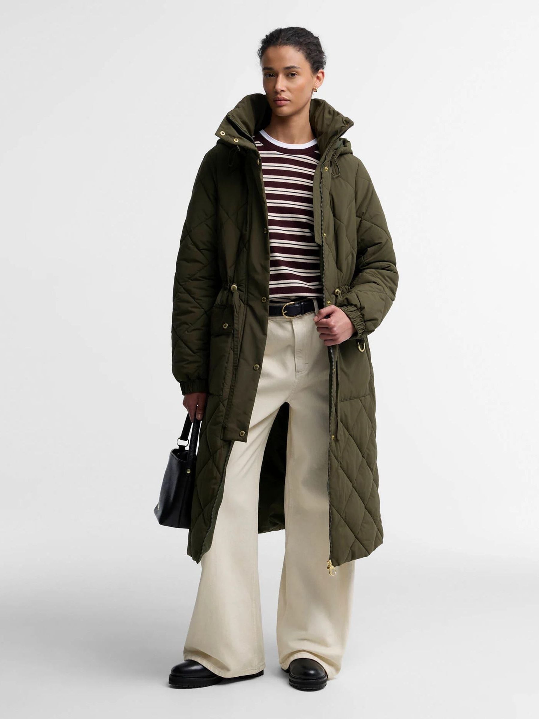 Barbour Women's Alverstone Re-Engineered Long Puffer Jacket - Olive/Shadow - 14 (L) - Image 2