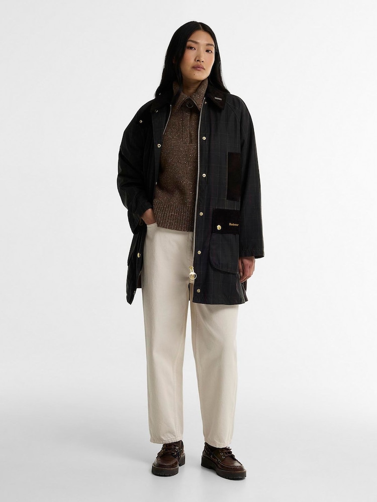 Barbour® Green Tartan Reimagined Icons Tartan Modern Beaufort Wax Jacket - Image 2 of 5 Barbour® Green Tartan Reimagined Icons Tartan Modern Beaufort Wax Jacket - Image 2 of 5