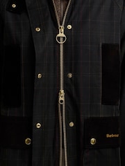 Barbour® Green Tartan Reimagined Icons Tartan Modern Beaufort Wax Jacket - Image 4 of 5