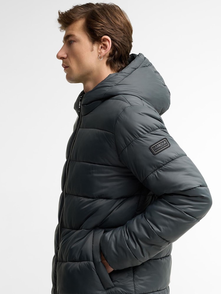 Barbour International Grey Bobber Puffer Jacket - Image 2 of 6