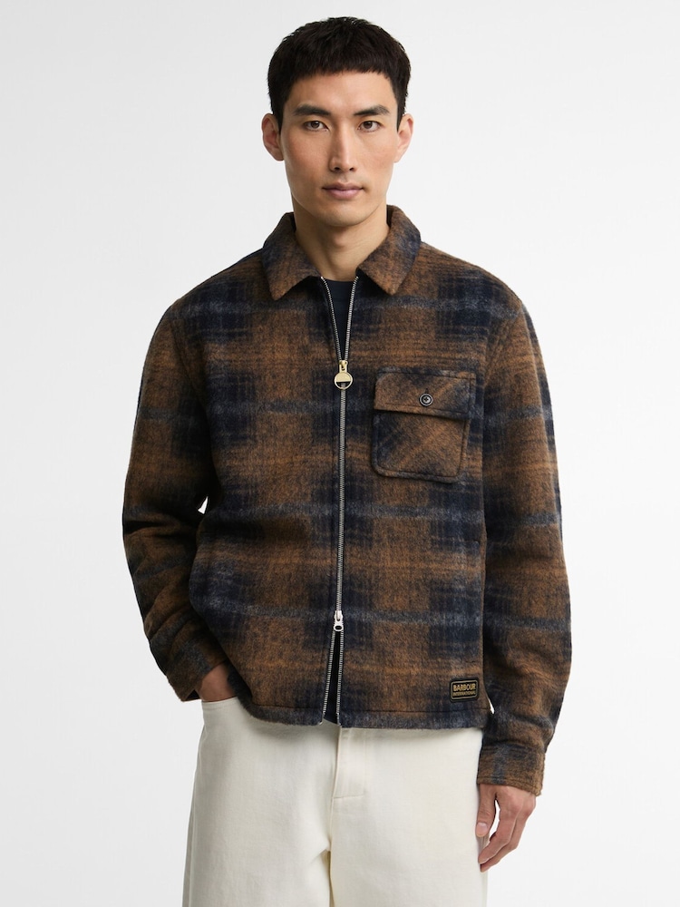 Barbour International Blue Oswald Fleece Overshirt - Image 1 of 6