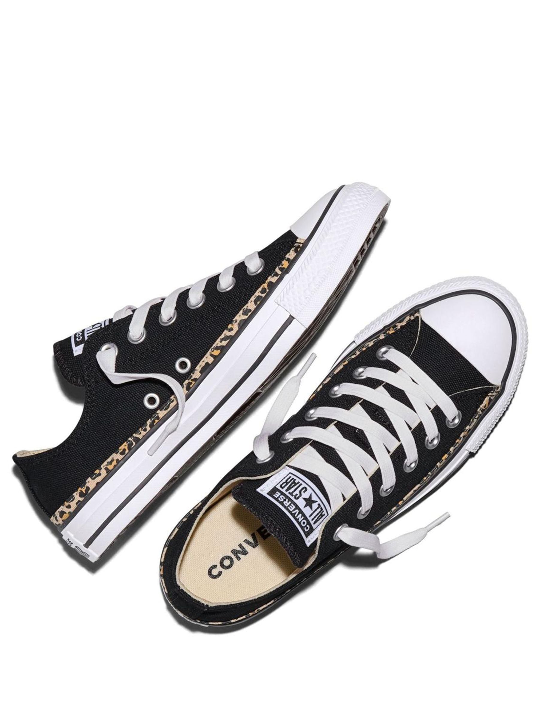 Buy Converse Black Leopard Chuck Taylor All Star Trim Low Trainers