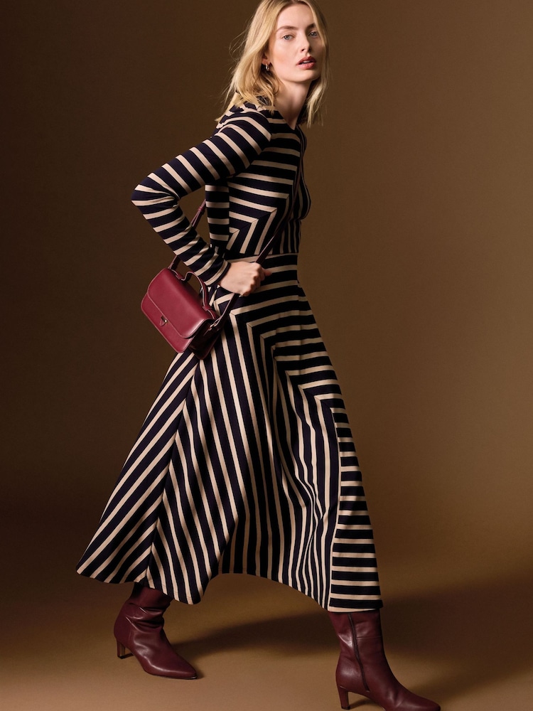 Phase Eight Black Mia Stripe Dress - Image 1 of 7