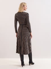 Phase Eight Black Mia Stripe Dress - Image 3 of 7