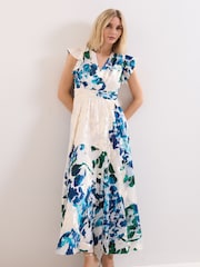 Phase Eight Blue Liana Burnout Dress - Image 3 of 7